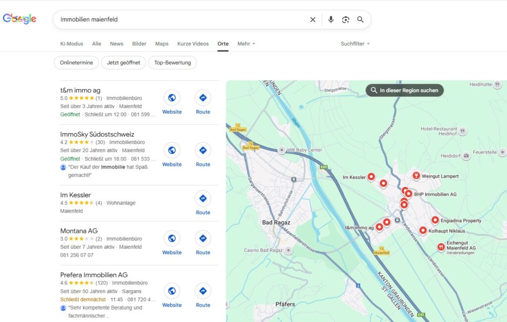 Immobilienfirma Maienfeld